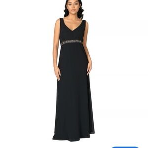 Michelangelo BLACK  Sleeveless Formal Beaded Maxi Dress/Gown. Size 8.